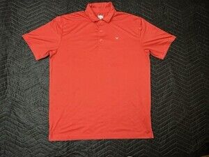 Callaway Opti-Dri Polo Shirt Mens Large Red-Orange Golf Stretch Short Sleeve